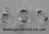 NGP1356 15*30mm - 20*35mm faceted nuggets white crystal pendants