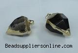 NGP1417 20*25mm - 25*30mm faceted nuggets smoky quartz pendants