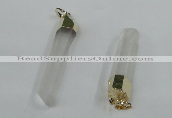 NGP1420 9*50mm - 11*60mm stick white crystal gemstone pendants