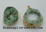 NGP1421 30*40mm - 45*55mm freeform plated druzy agate pendants