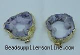 NGP1423 30*45mm - 45*55mm freeform plated druzy agate pendants