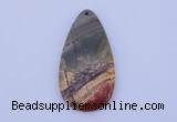 NGP144 2pcs 30*60mm teardrop picasso jasper gemstone pendants