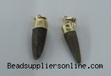 NGP1453 6*20mm - 9*30mm bullet agate gemstone pendants wholesale