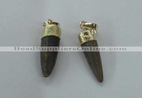 NGP1453 6*20mm - 9*30mm bullet agate gemstone pendants wholesale