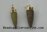 NGP1454 8*25mm - 10*35mm bullet agate gemstone pendants wholesale