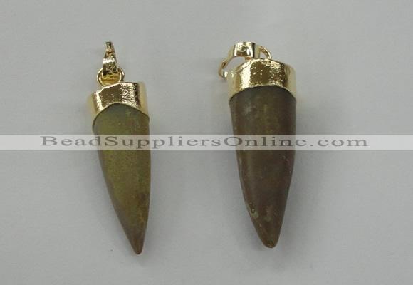 NGP1454 8*25mm - 10*35mm bullet agate gemstone pendants wholesale