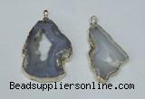 NGP1478 30*45mm - 40*55mm freeform blue lace agate pedants