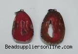 NGP1486 30*45mm - 40*50mm freeform plated druzy agate pendants