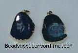 NGP1492 30*45mm - 40*50mm freeform plated druzy agate pendants