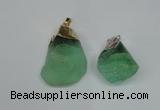 NGP1503 20*30mm - 25*50mm nuggets green fluorite pendants