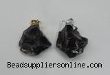 NGP1505 20*30mm - 25*50mm nuggets smoky quartz pendants