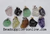 NGP1506 20*30mm - 25*50mm nuggets mixed quartz pendants