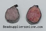 NGP1520 30*35mm - 30*40mm freeform plated druzy agate pendants