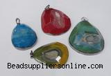 NGP1534 40*50mm - 50*60mm freeform druzy agate pendants