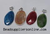 NGP1541 32*58mm - 35*62mm freeform agate gemstone pendants