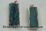 NGP1557 16*35mm - 18*40mm rectangle druzy agate pendants