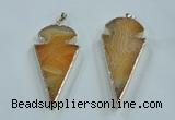 NGP1571 30*65mm arrowhead agate gemstone pendants