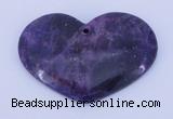 NGP160 2pcs 35*50mm heart kunzite gemstone pendants jewelry