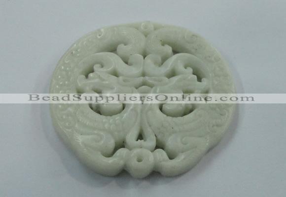 NGP1602 68*70mm Carved natural hetian jade pendants wholesale