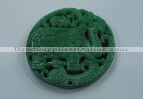 NGP1617 68*68mm Carved dyed natural hetian jade pendants wholesale