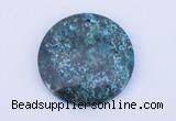 NGP163 2pcs 40mm flat round dyed chrysocolla gemstone pendants