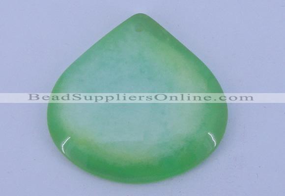 NGP169 2pcs 45*45mm heart dyed white jade gemstone pendants