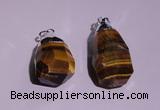 NGP1698 15*30mm - 18*35mm faceted nuggets yellow tiger eye pendants