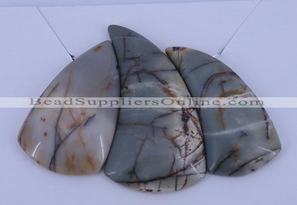 NGP17 Picasso jasper gemstone pendants set jewelry wholesale