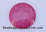 NGP170 2pcs 45mm flat round dyed white jade gemstone pendants