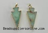 NGP1702 18*39mm arrowhead australia chrysoprase pendants