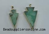 NGP1704 18*38mm - 27*47mm arrowhead australia chrysoprase pendants