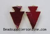 NGP1715 28*50mm - 30*55mm arrowhead agate gemstone pendants