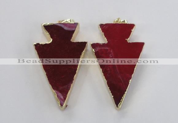 NGP1715 28*50mm - 30*55mm arrowhead agate gemstone pendants