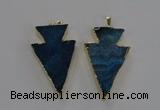 NGP1717 28*50mm - 30*55mm arrowhead agate gemstone pendants