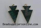 NGP1718 28*50mm - 30*55mm arrowhead agate gemstone pendants