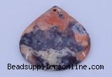 NGP172 2pcs 6*44mm flat teardrop brecciated jasper gemstone pendants