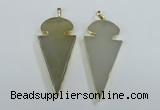 NGP1721 30*65mm arrowhead agate gemstone pendants wholesale