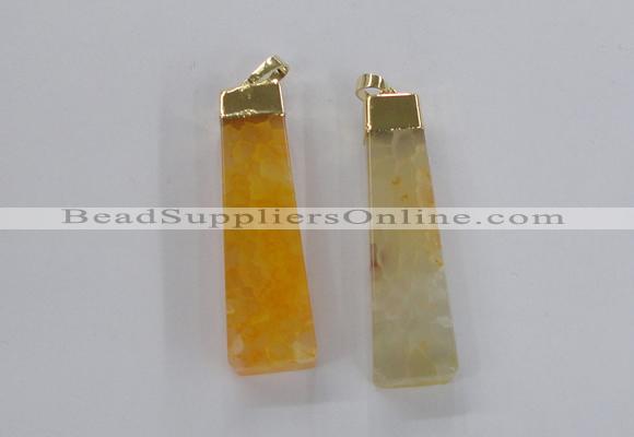 NGP1727 15*55mm trapezoid agate gemstone pendants wholesale