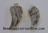 NGP1743 20*45mm - 25*55mm carved leaf druzy agate pendants