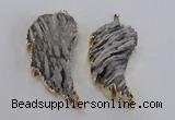 NGP1744 28*55mm - 30*65mm carved leaf druzy agate pendants