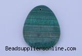 NGP175 2pcs 32*42mm teardrop synthetic malachite gemstone pendants