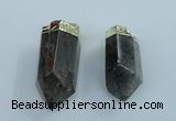 NGP1767 20*45mm - 25*50mm faceted nuggets green phantom quartz pendants