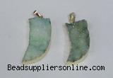 NGP1785 15*35mm - 20*45mm oxhorn druzy agate gemstone pendants