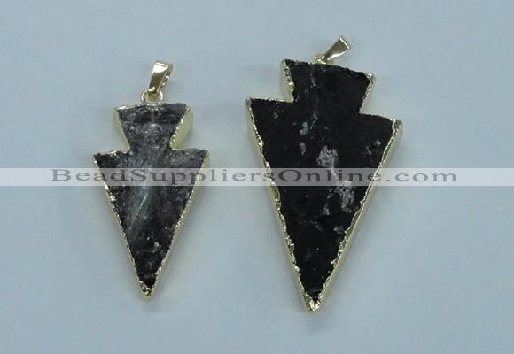 NGP1818 18*38mm - 28*45mm arrowhead druzy agate gemstone pendants