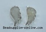 NGP1821 18*35mm - 20*40mm wing-shaped druzy agate pendants