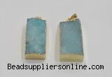 NGP1824 15*30mm - 20*35mm rectangle druzy agate pendants