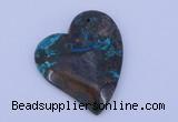 NGP183 40*45mm heart chrysocolla gemstone pendant jewelry