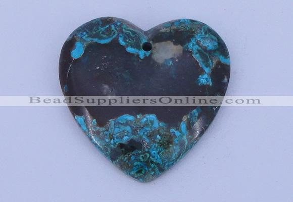 NGP184 38*38mm heart chrysocolla gemstone pendant jewelry