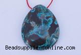 NGP185 30*38mm flat teardrop chrysocolla gemstone pendant jewelry