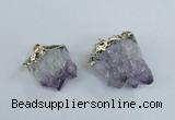 NGP1859 20*25mm - 30*40mm nuggets druzy amethyst pendants